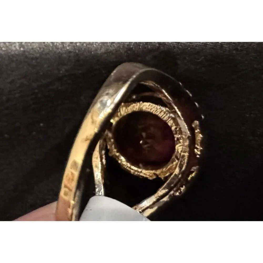 NEW Fashion CZ Moissanite Pink Amber Gold Ring Women 18 US 8